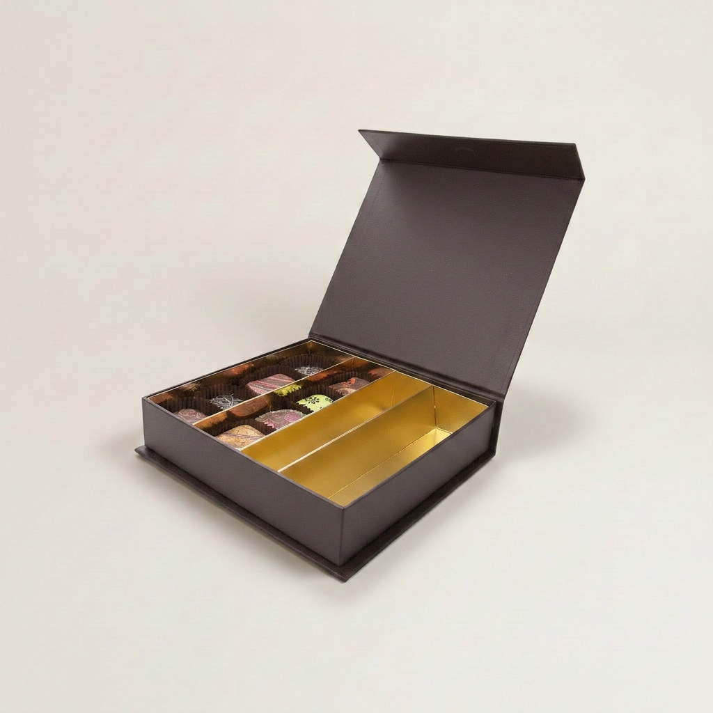 Chocolate magnetic closure square box 16 chocolates