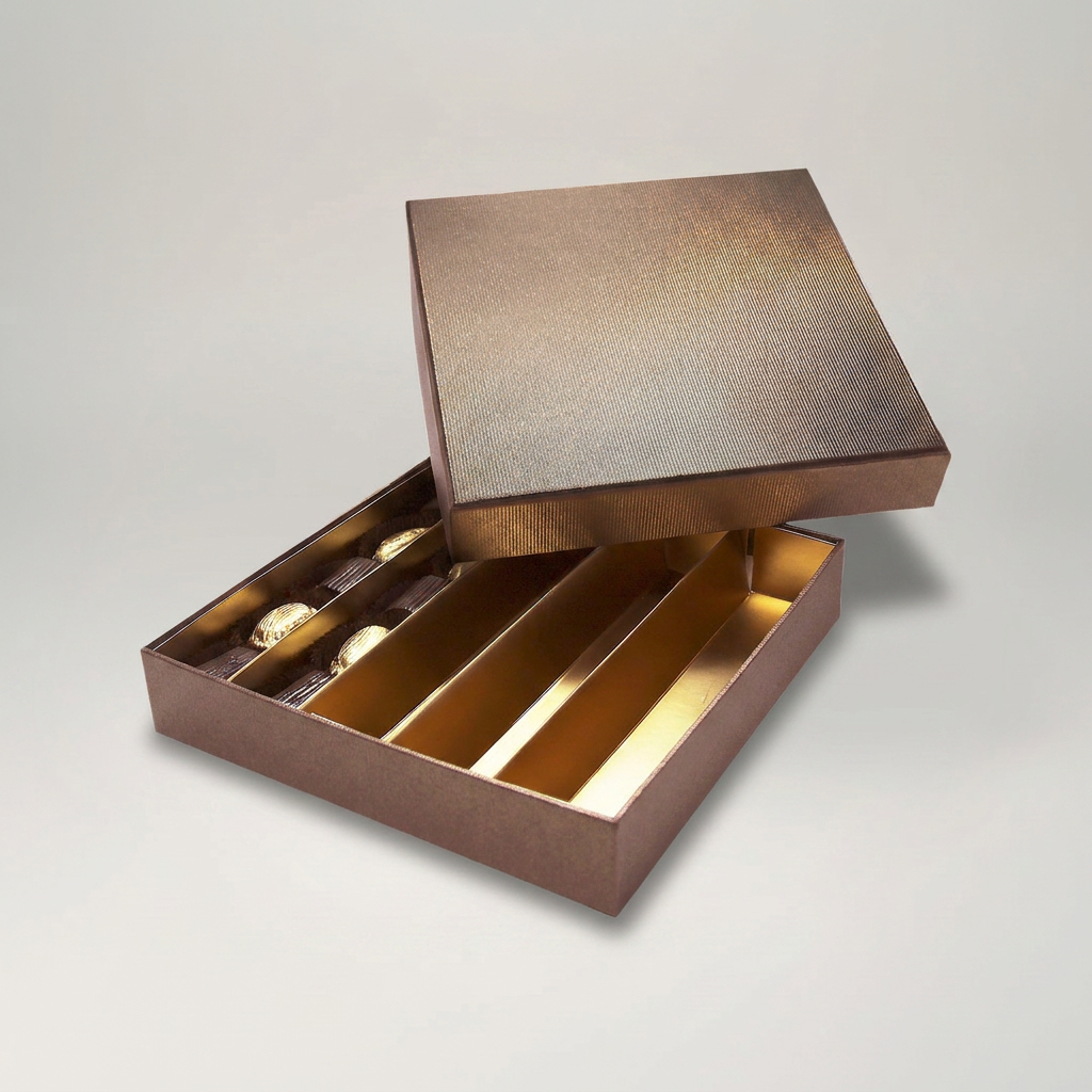 Terra lid & base square box 25 chocolates