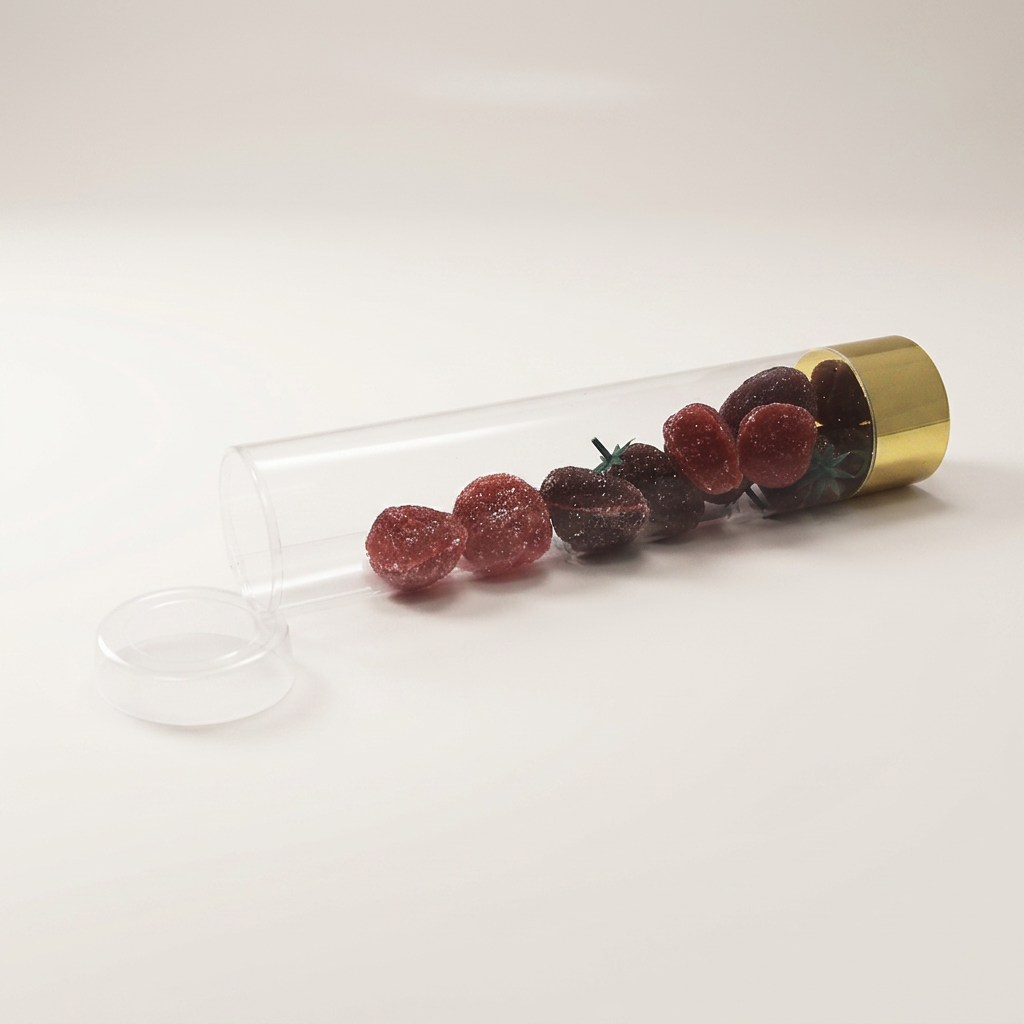 Boite tube or h.23cm