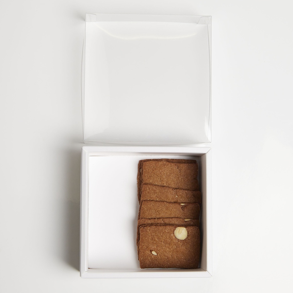 Transparent Soft White biscuit box