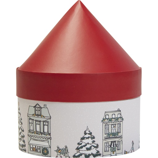 [5532*90*01*20] MY CHRISTMAS VILLAGE carousel round box 