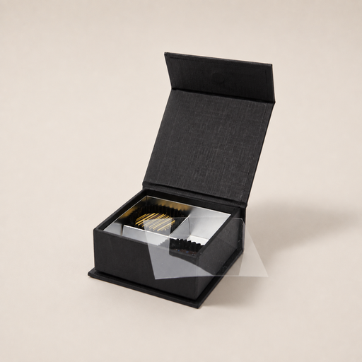 [BXR150490] Black is black chiusura magnetica scatola quadrata 4 cioccolato