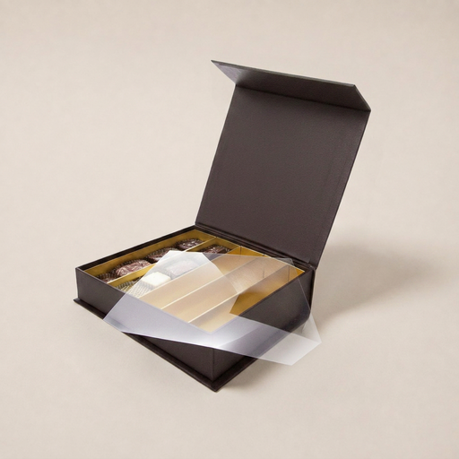 [BXR172579] Chocolate magnetic closure square box 25 chocolates