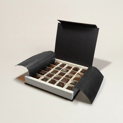 [BXR212590] Prestige coffret à fermeture aimantée carré 25 chocolats