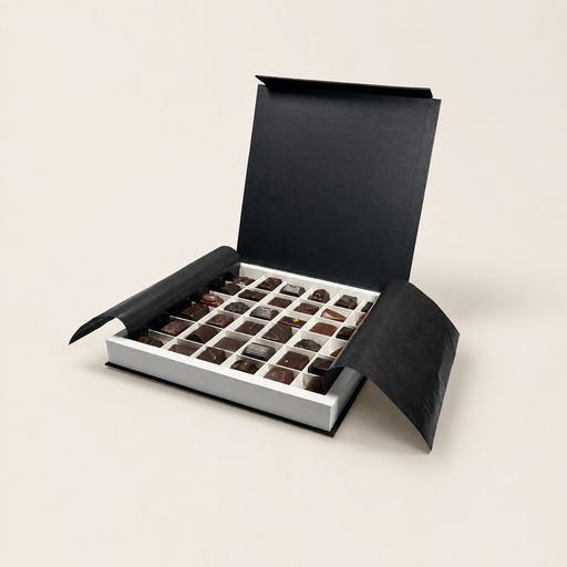 [BXR213690] Prestige chiusura magnetica scatola quadrata 36 cioccolato