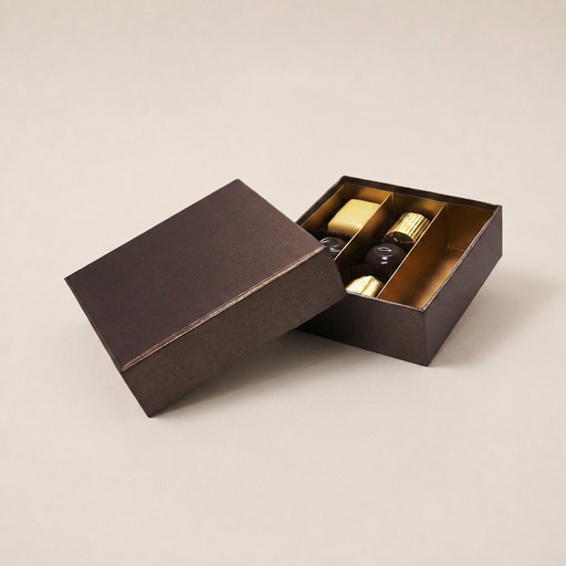 [BXR320978] Terra coffret couvercle & base carré 9 chocolats