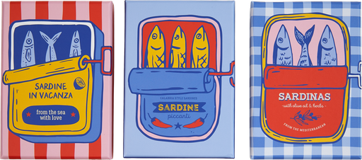 [***EA01-BXR041299] Sardine in Vacanza rectangular basic box  assortment of 3